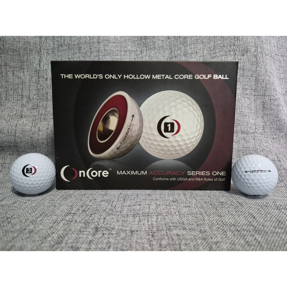 OnCore Rare Discontinued MA-1 Hollow Metal Core Golf Balls NEW old stock 1 Dozen